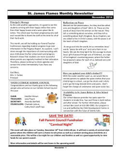 SAVE THE DATE! Fall Parent Council Fundraiser &ldquo;Carnival Night&rdquo;