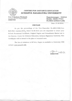 List of M.Tech Students are not eligible for Distinction