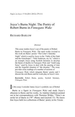 Joyce‟s Burns Night: The Poetry of Robert Burns in Finnegans Wake