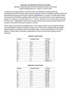 Sample Grading Scales for Plus/Minus Grading