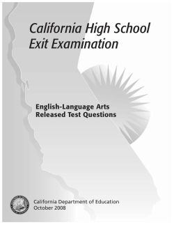 CAHSEE Language Arts- Released Test Questions