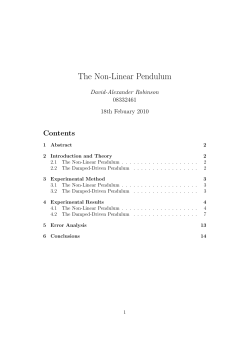 The Non-Linear Pendulum