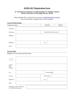 ISMIS 2017 Registration Form