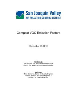 Compost VOC Emission Factors - San Joaquin Valley Air Pollution