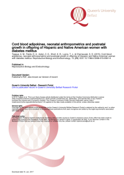 Cord blood adipokines, neonatal anthropometrics and