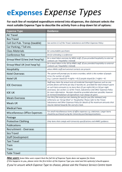 List of Expense Types