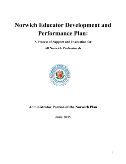 Norwich Educator Development and Performance Plan: