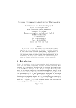 Average Performance Analysis for Thresholding