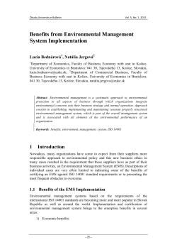 Benefits from Environmental Management System Implementation