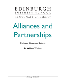 Alliances and Partnerships - Edinburgh Business School