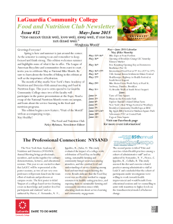 Food and Nutrition Club Newsletter