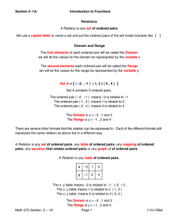 2-1A Introduction to Functions Lecture