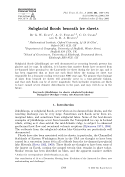 Subglacial floods beneath ice sheets