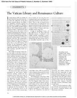 The Vatican Library and Renaissance Culture