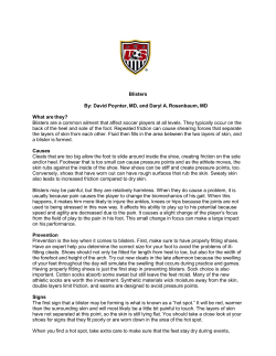 Ankle Sprains Blisters By: David Poynter, MD, and Daryl A