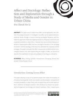 Affect and Sociology: Reflec- tion and Exploration through a Study of