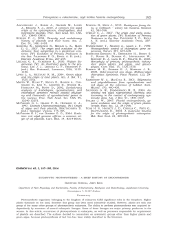 EUKARYOTIC PHOTOSYNTHESIS &ndash; A BRIEF HISTORY