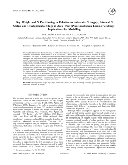Dry Weight and N Partitioning in Relation to Substrate N Supply