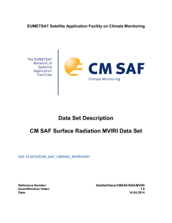 Data Set Description CM SAF Surface Radiation MVIRI Data Set