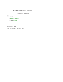 Free Labor for Costly Journals?