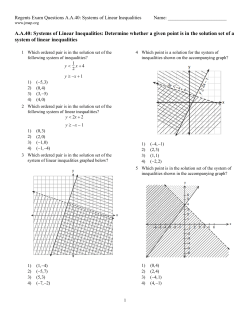 A.A.40: Systems of Linear Inequalities: Determine whether a given
