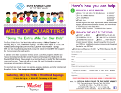 mile of quarters - West Valley Boys and Girls Club