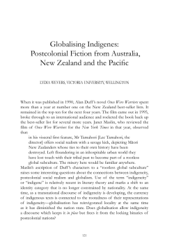 Globalising Indigenes: Postcolonial Fiction from Australia, New