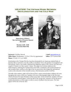 HIS 4720E: The Vietnam Wars - Western History Department