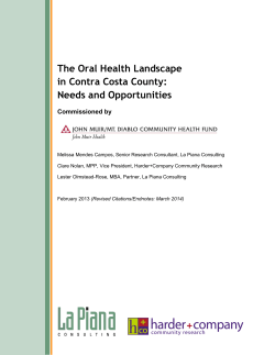 The Oral Health Landscape in Contra Costa County