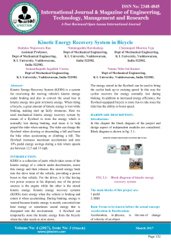 Kinetic Energy Recovery System in Bicycle