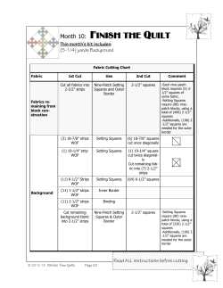 Month 10: Finish the Quilt