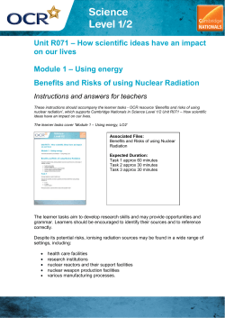Benefits and risks of nuclear radiation