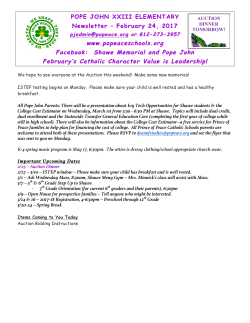 February 24,2017 - Prince of Peace Catholic Schools