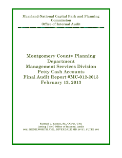 Montgomery County Planning Department Management Services