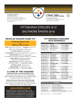 pittsburgh steelers (9-5) baltimore ravens (8-6)