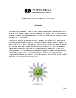 Best Practice Suggestions for Resource Conservation Introduction