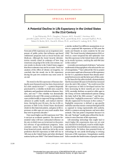 A Potential Decline in Life Expectancy in the United States in the