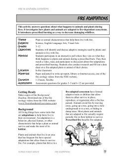 Fire Adaptations - Fire In Southern Ecosystems