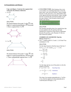 The shortest distance from point Y to line is the length of a segment