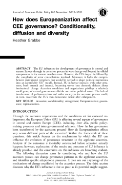 (2001) `How Does Europeanization Affect CEE Governance