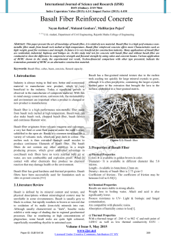 Basalt Fiber Reinforced Concrete - International Journal of Science