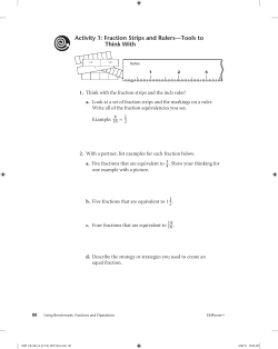 Activity 1: Fraction Strips and Rulers&mdash;Tools to Think With