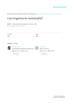 Can irrigation be sustainable?