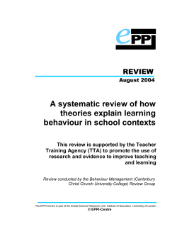A systematic review of how theories explain learning behaviour in