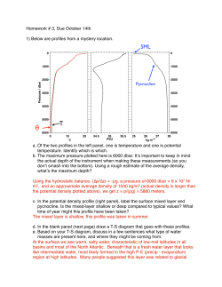 Homework # 3, Due October 14th 1) Below are profiles from a