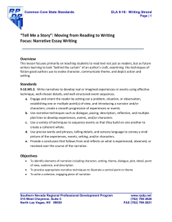 &ldquo;Tell Me a Story&rdquo;: Moving from Reading to Writing Focus
