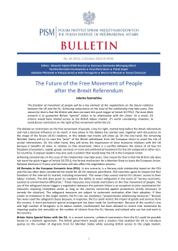 The Future of the Free Movement of People after the Brexit