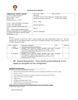 1 NB:- Special Requirement: - Party should provide additional 12