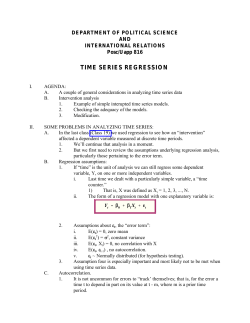 TIME SERIES REGRESSION