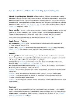BG: BILL GRIFFITHS COLLECTION: Key topics